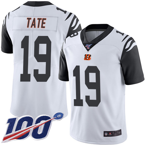 Cincinnati Bengals Limited White Men Auden Tate Jersey NFL Footballl #19 100th Season Rush Vapor Untouchable